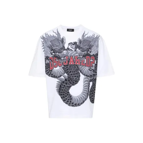 DSQUARED 2 Белый Мужской T-Рубашки