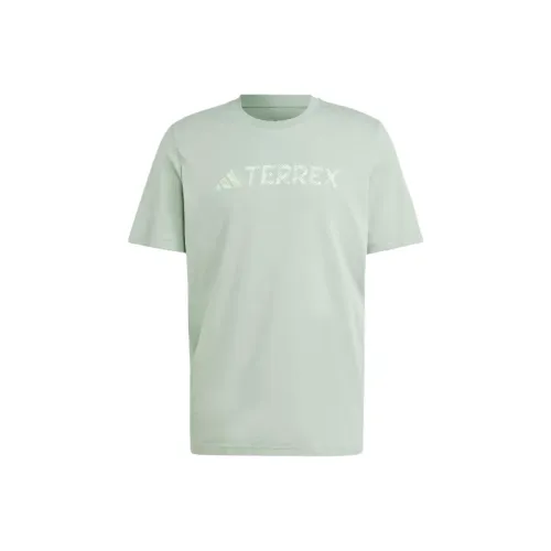 adidas Terrex Classic Logo Tee T-рубашка Мужская Серебристо-зеленая