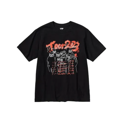 UNIQLO Дисней Co Фирменная черная унисекс футболка