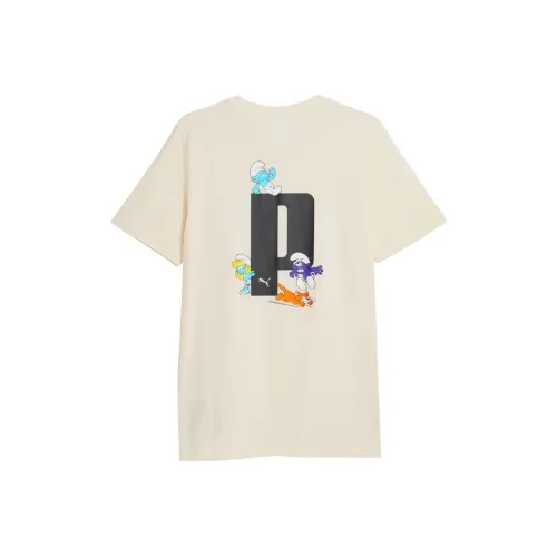 PUMA THE SMURFS Хлопок, лен, смесь, в натуральном цвете, мужская футболка