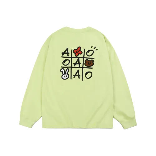 Guuka x AGAHO Длинный рукав T-рубашка Унисекс Неоново-желтый