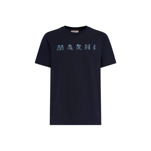 MARNI Мужская морская синяя футболка