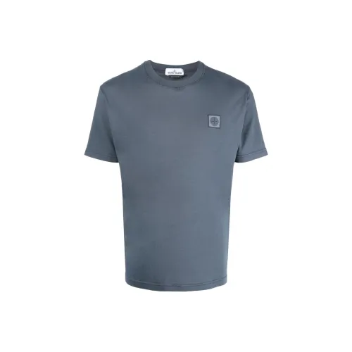 STONE ISLAND Серый Синий Мужская T-Рубашка