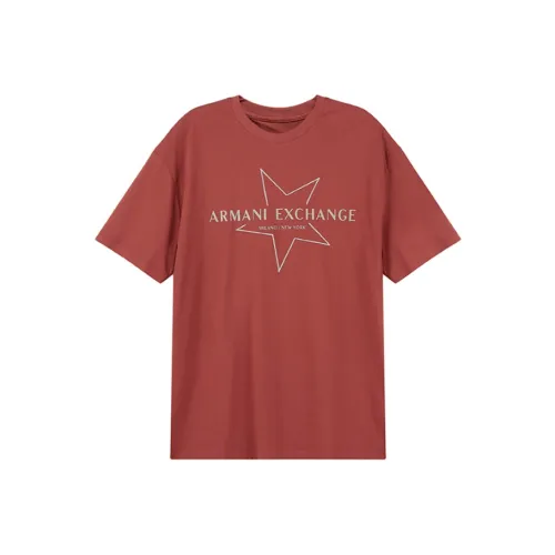 ARMANI EXCHANGE Кирпично-красные Мужские T-рубашки