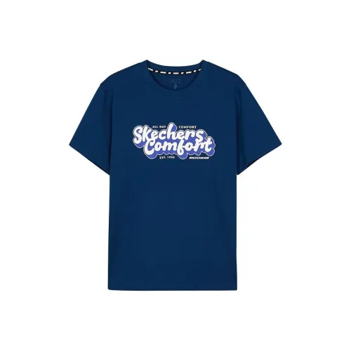 Skechers Рукав с оборотом T-рубашка Унисекс Poseidon Синий