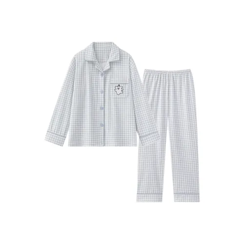 Xiang Ning Pai Пижамный комплект женский бежевый синий в клетку