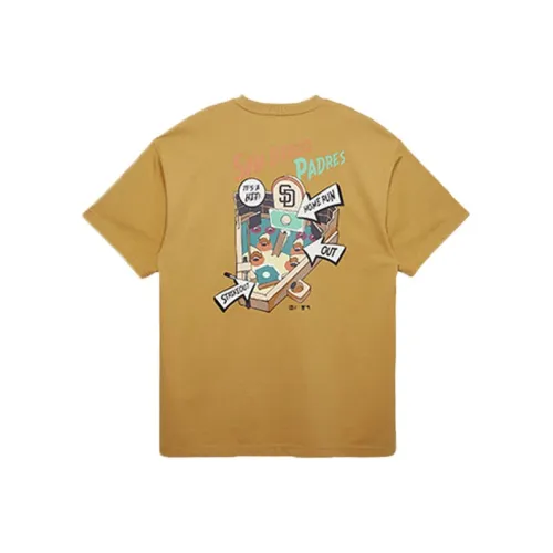 New Era Рукав с спущенным плечом T-рубашка Унисекс Желтая