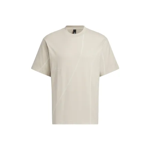 Adidas Рукав с оборванным плечом T-рубашка Унисекс Бежевый