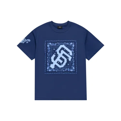 Mlb Base Logo Комплект с рукавами T-рубашка унисекс темно-синий