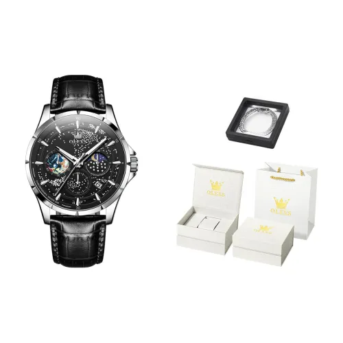 OLEVS Play The Cool Series Кварцевый механизм Часы Мужские Черный циферблат