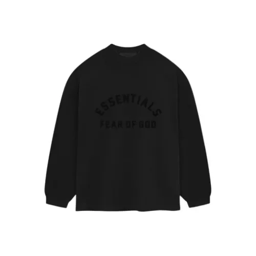 Fear of God Essentials SS24 Drop2 Длинный рукав Т-рубашка Т-рубашка Мужская Глубокий черный Глубокий черный