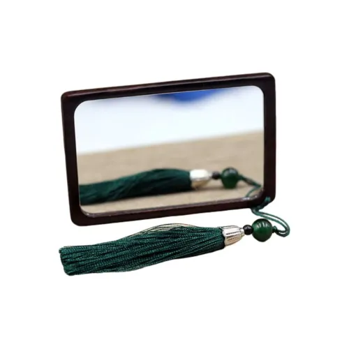 XIBI Деревянное квадратное маленькое зеркальце из африканского черного дерева одностороннее ручное для путешествий зеркало для макияжа