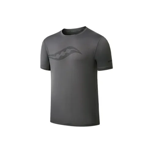 Saucony Medium Gray Men's T-Shirts Сакони Средне-серые Мужские Футболки