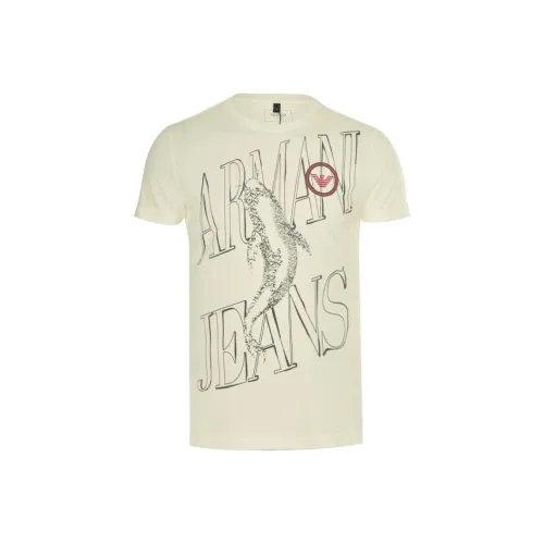 ARMANI JEANS Экрю Мужская T-рубашка
