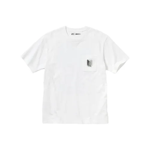 Uniqlo x Attack on Titan Белая Мужская T-рубашка