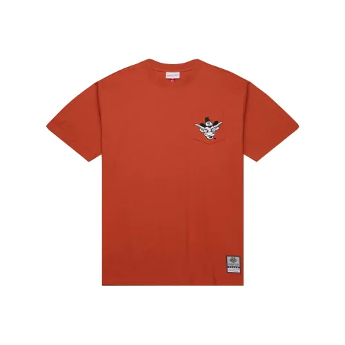 Mitchell Ness Кирпично-красные Мужские T-рубашки