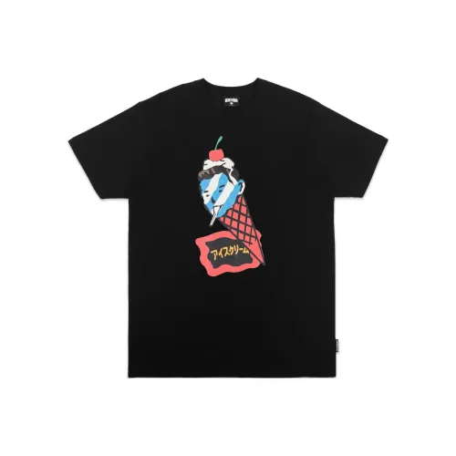 Мороженое Черный Унисекс Футболки