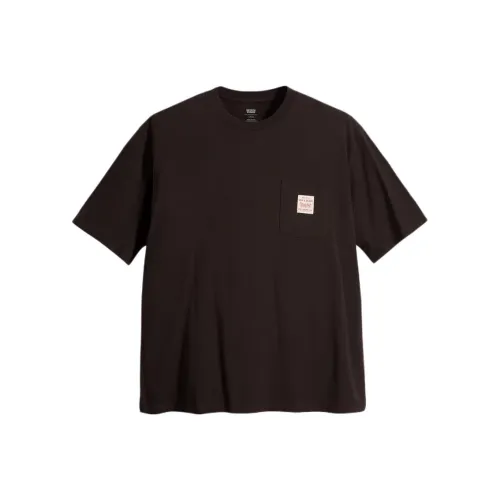 Levi's Короткий рукав рабочая одежда футболка мужская черная