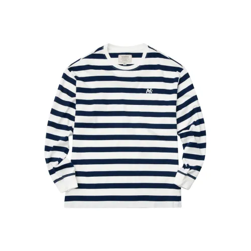 AKCLUB Vintage Collection Длинный рукав Т-рубашка Мужская Синие и белые полоски