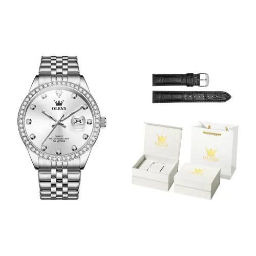 OLEVS Radiant Collection Кварцевый механизм Часы Мужские Белый циферблат