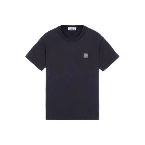 STONE ISLAND Темно-синие мужские футболки