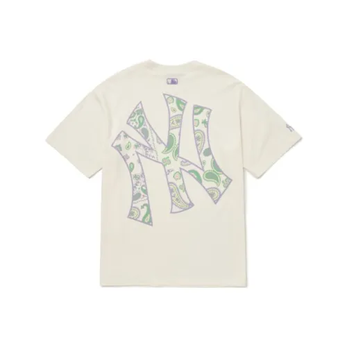 Футболка MLB Base Logo T корейский стиль унисекс цвет экрю