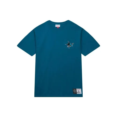 Mitchell Ness Blue Men's T-Shirts Mitchell Ness Синие Мужские Футболки