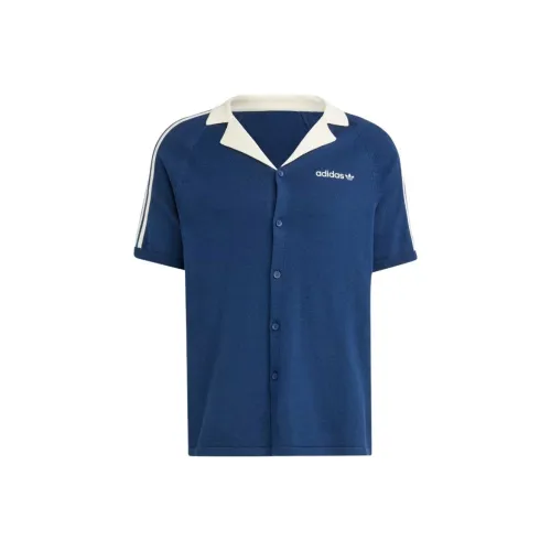 Adidas Originals Вязаная модель Премиум Tee T Рубашка Мужская Синяя