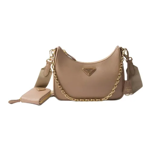 PRADA RE Edition Телячья кожа Сумка через плечо Женская Бежевая