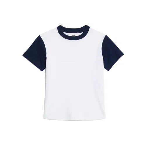 AMIPARIS Белый и синий цвет Унисекс Футболка