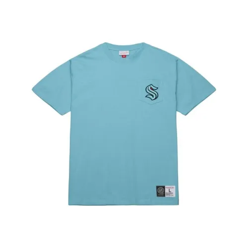 Mitchell Ness Blue Men's T-Shirts Mitchell Ness Синие Мужские Футболки