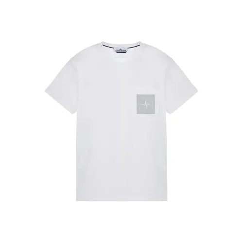 STONE ISLAND Белая Мужская T-Рубашка