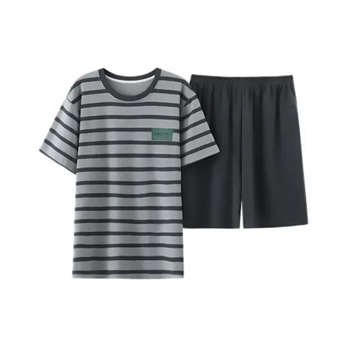 MIIOW Pajama Комплект Мужской Серый Белый Полосы