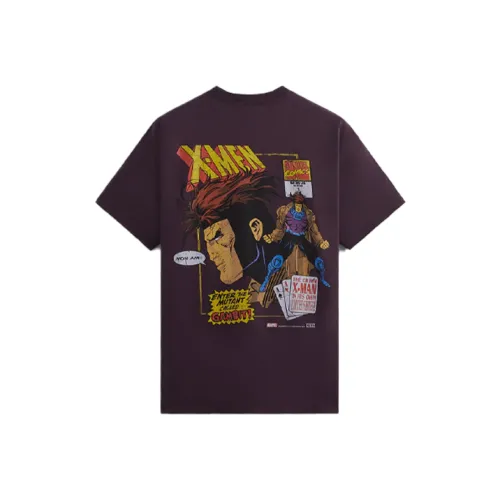 KITH X Marvel SS23 Co Брендированная Серия T Рубашка Унисекс Бордовый