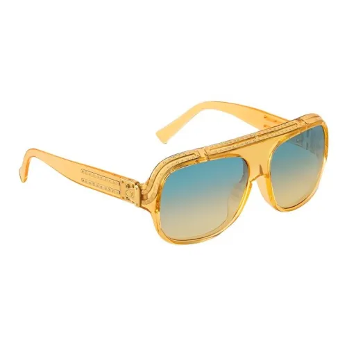 LOUIS VUITTON Металлические детали Квадратные Солнцезащитные очки Мужские Золотые