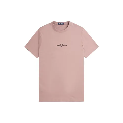 FRED PERRY Вышитая футболка T-Shirt Мужская Розовая