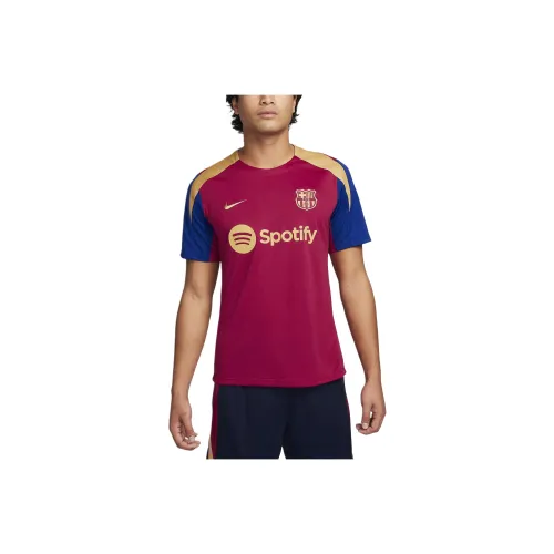 Nike Dri Fit Barcelona Club Барса Футбол Training Sports Collection T-Shirt Мужской Красный