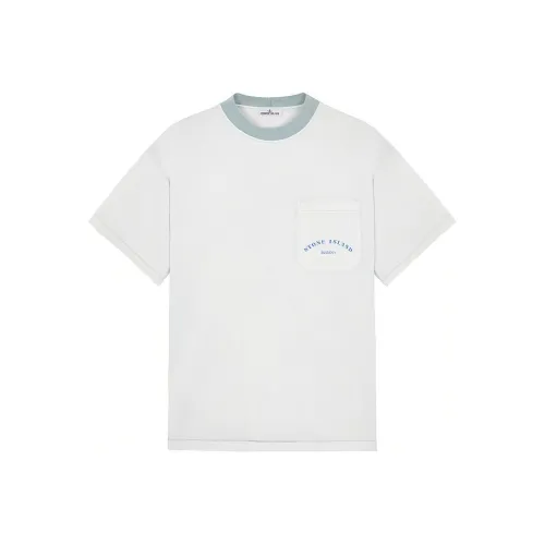 STONE ISLAND Marina Небесно-голубой Мужской T-рубашки