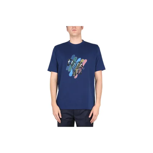 PS By Paul Smith Blue Men's T-Shirts PS By Paul Smith Синие Мужские Футболки