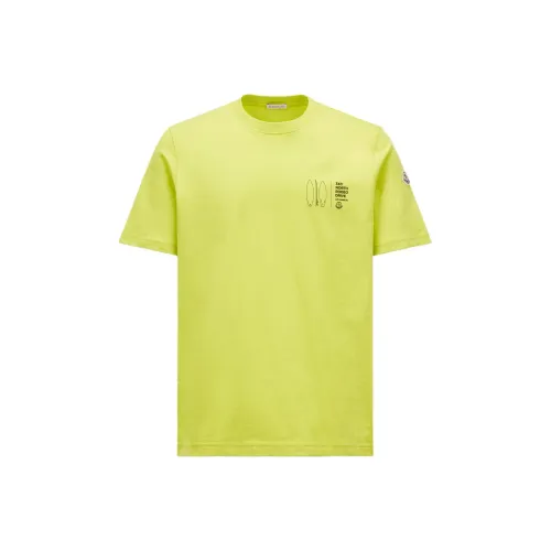 Moncler SS24 T Рубашка Мужская Желтая Лайм