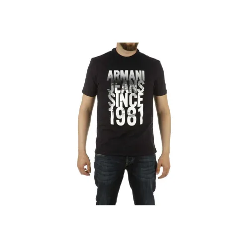 ARMANI JEANS Черные Мужские T-рубашки