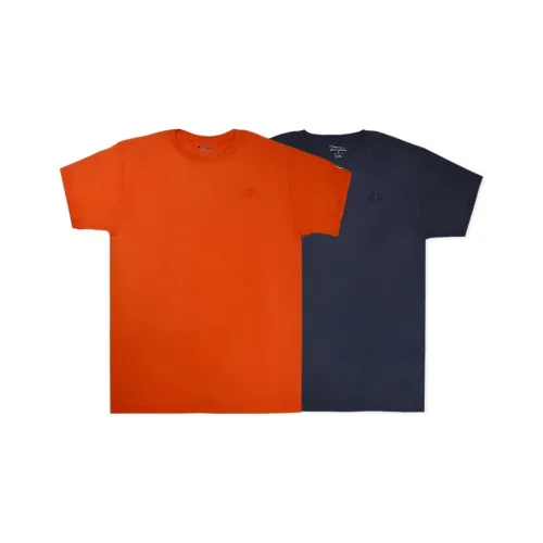Чемпион Апельсин + Темно-синий Унисекс Футболка