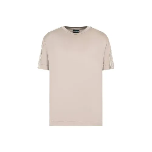 EMPORIO ARMANI SS24 T Рубашка Мужская Бежево-Желтая