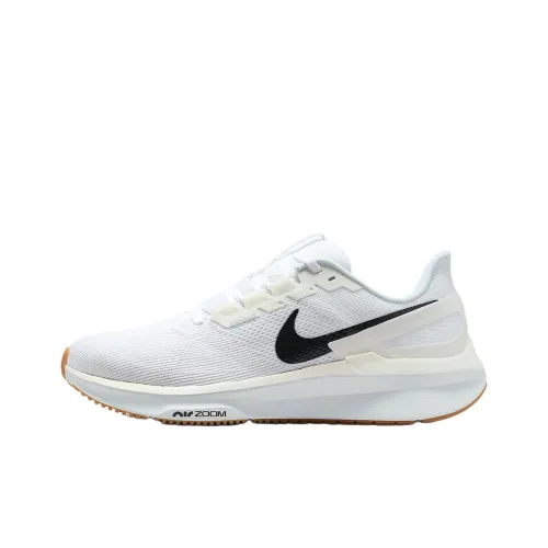 Nike Zoom Structure 25 Slip Устойчивый к истиранию Низкий Топ Повседневные Беговые кроссовки Мужские Белые