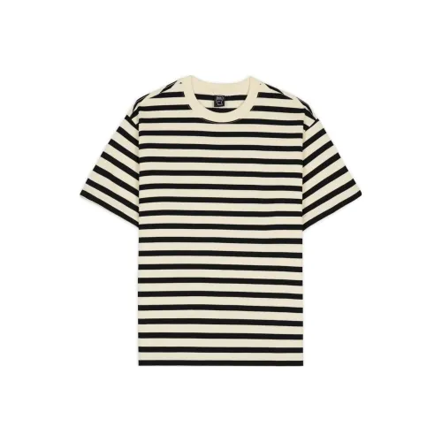 Brain Dead FW23 ORGANIC Полосатая рубашка T-Shirt Унисекс Черный Белый