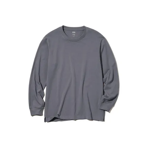 UNIQLO T-рубашка мужская асфальтовый серый