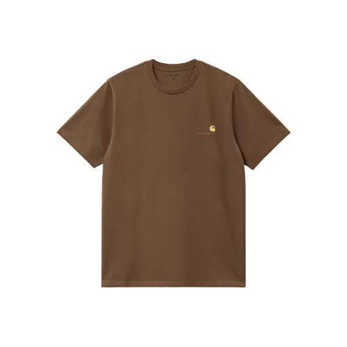 Carhartt WIP FW24 S S American Script T-Shirt T-Shirt Мужской Древесный Коричневый