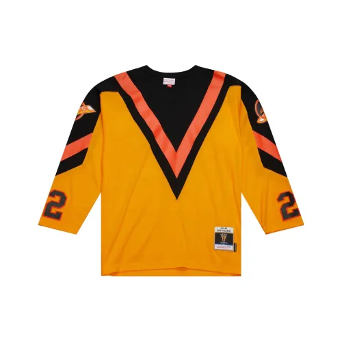MITCHELL NESS Синий Линия Dave Williams Vancouver Canucks 1981 Т-рубашка Мужская Желтая