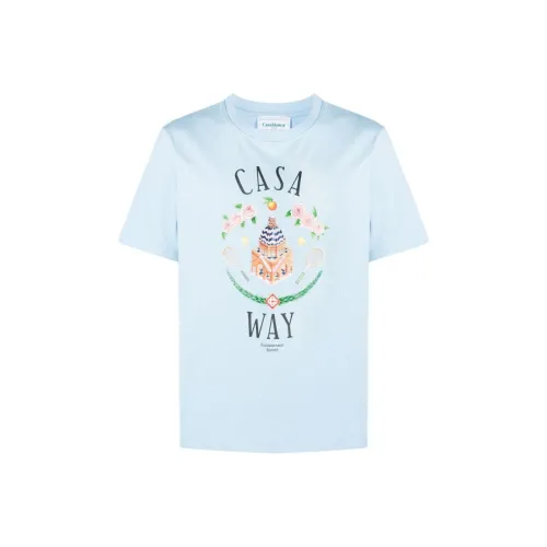 CASABLANCA Светло-синие Мужские T-рубашки