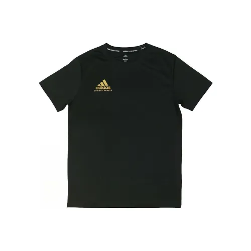 Adidas Черная основа с золотым логотипом Мужская футболка